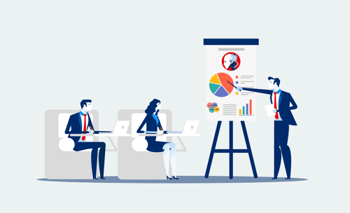 vector of two people using a computer with ai at work