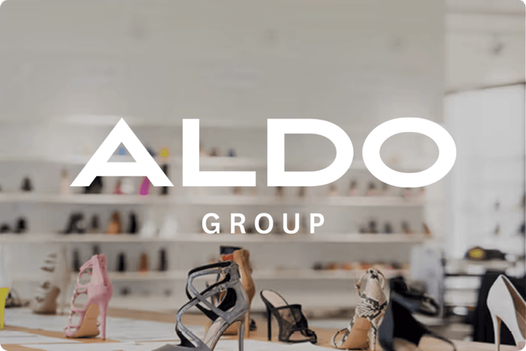 ALDO Group retail footwear showroom featuring shoe displays and product samples