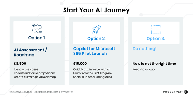 Choose Your AI Journey in 3 options - infografic