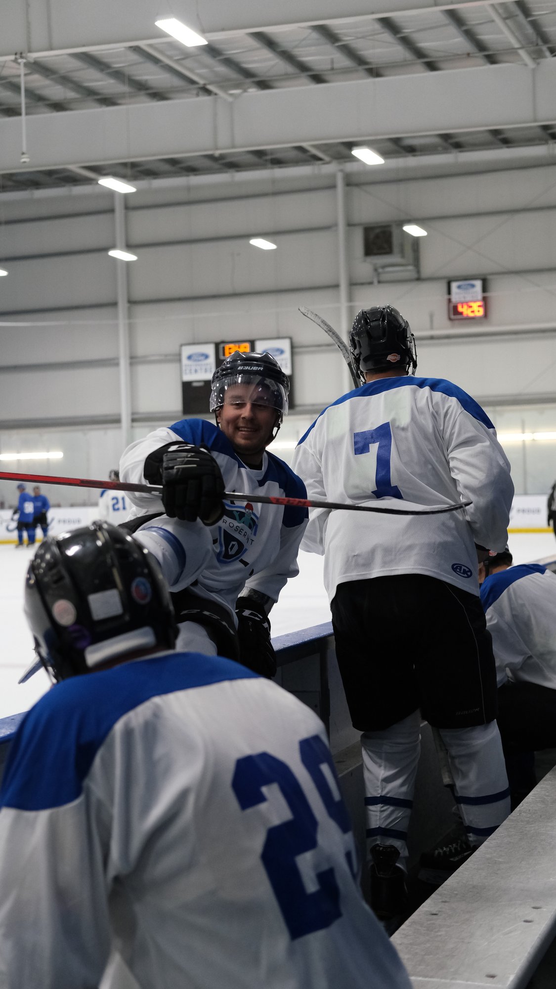 A ProServeIT Team Member at a Charity Hockey Match between ProServeIT and Microsoft