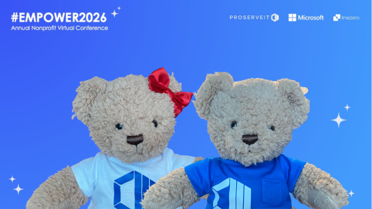Hope and Hugo at Empower with a background denoting Empower 2026, with the ProServeIT, Microsoft and LineZero logos