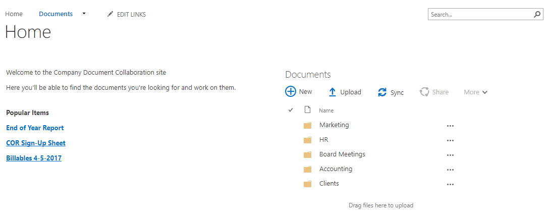 SharePoint Homepage Example