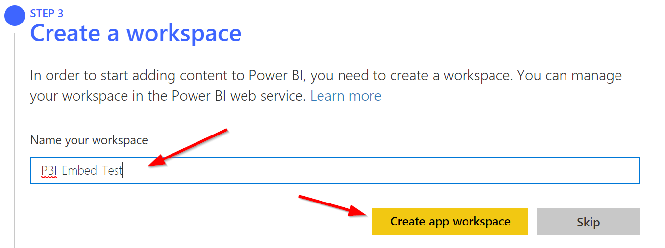 Set up your Power BI Embedding Environment