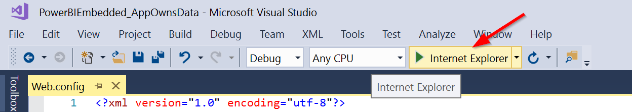 Run Solution Power BI Embedding Environment