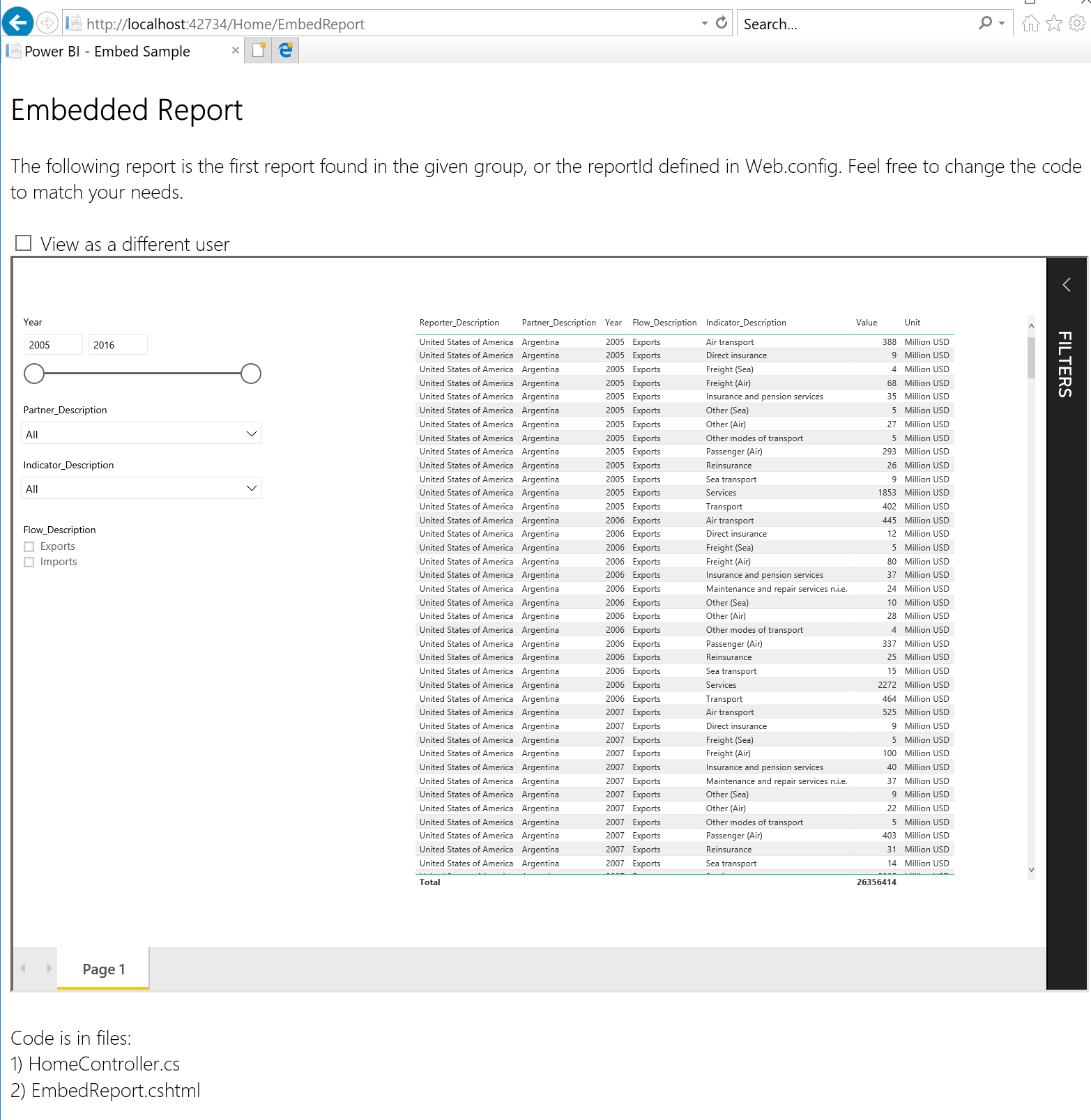 Embedded Report Power BI Embedding Environment