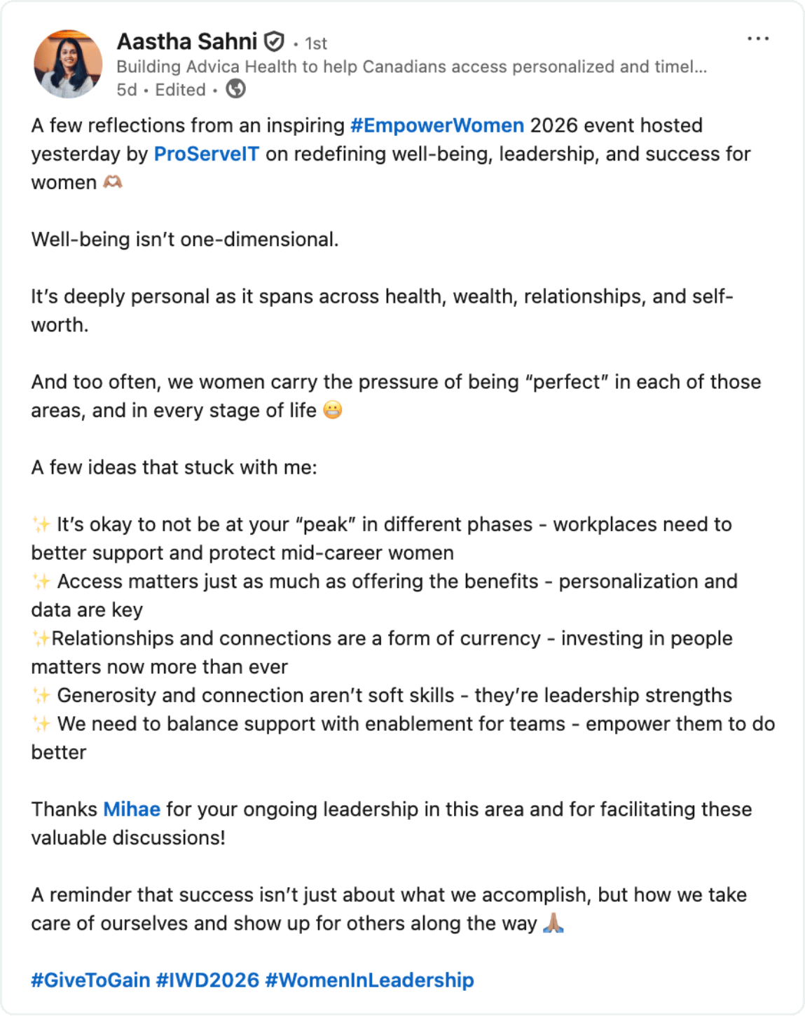 LinkedIn Post EmpowerWomen 1