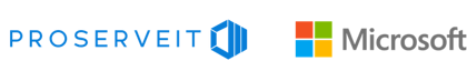 ProServeIT and Microsoft partner logos displayed side by side, representing collaboration in Microsoft technology, cloud, AI, and digital transformation solutions.