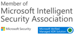 Microsoft Intelligent Security Association (MISA) MXDR member badge and Microsoft Security partner logo