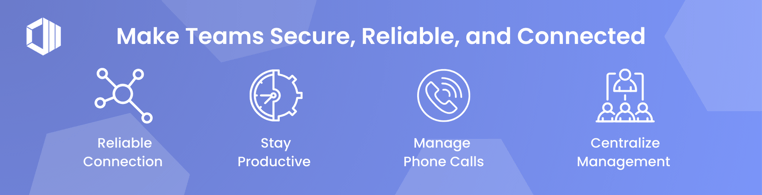 infographic of 5 steps to make teams secure, reliable and connected