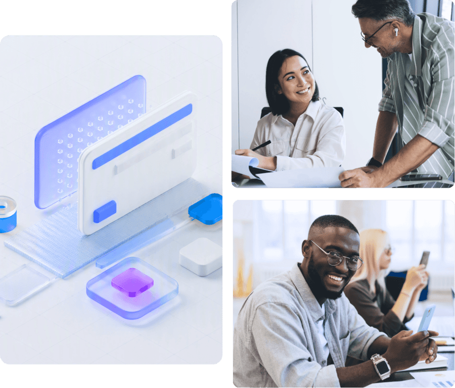 Custom software development team collaborating with modern digital systems and connected business applications.