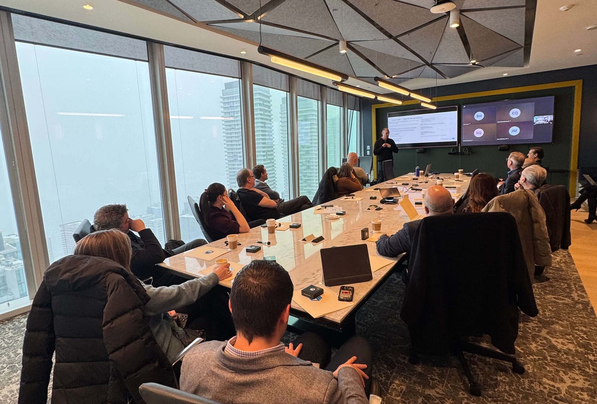 Group of executive and senior leaders attending ProServeIT's AI copilot executive briefing session for healthcare industry at Microsoft Toronto office