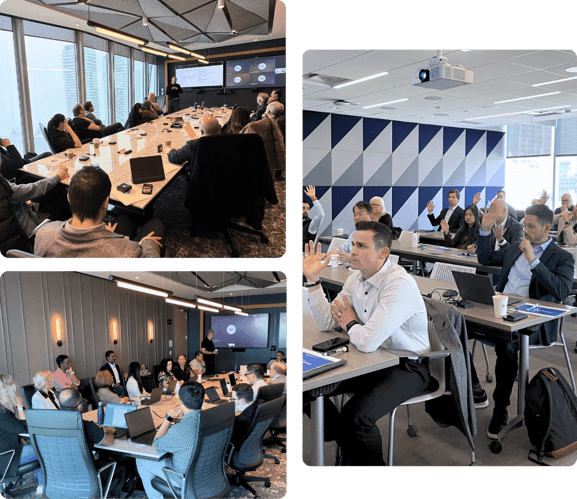 Executives and technology leaders attending a Microsoft Copilot and AI Executive Briefing session hosted by ProServeIT.