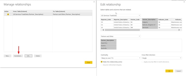 how to create a relationship Power Bi and TopN