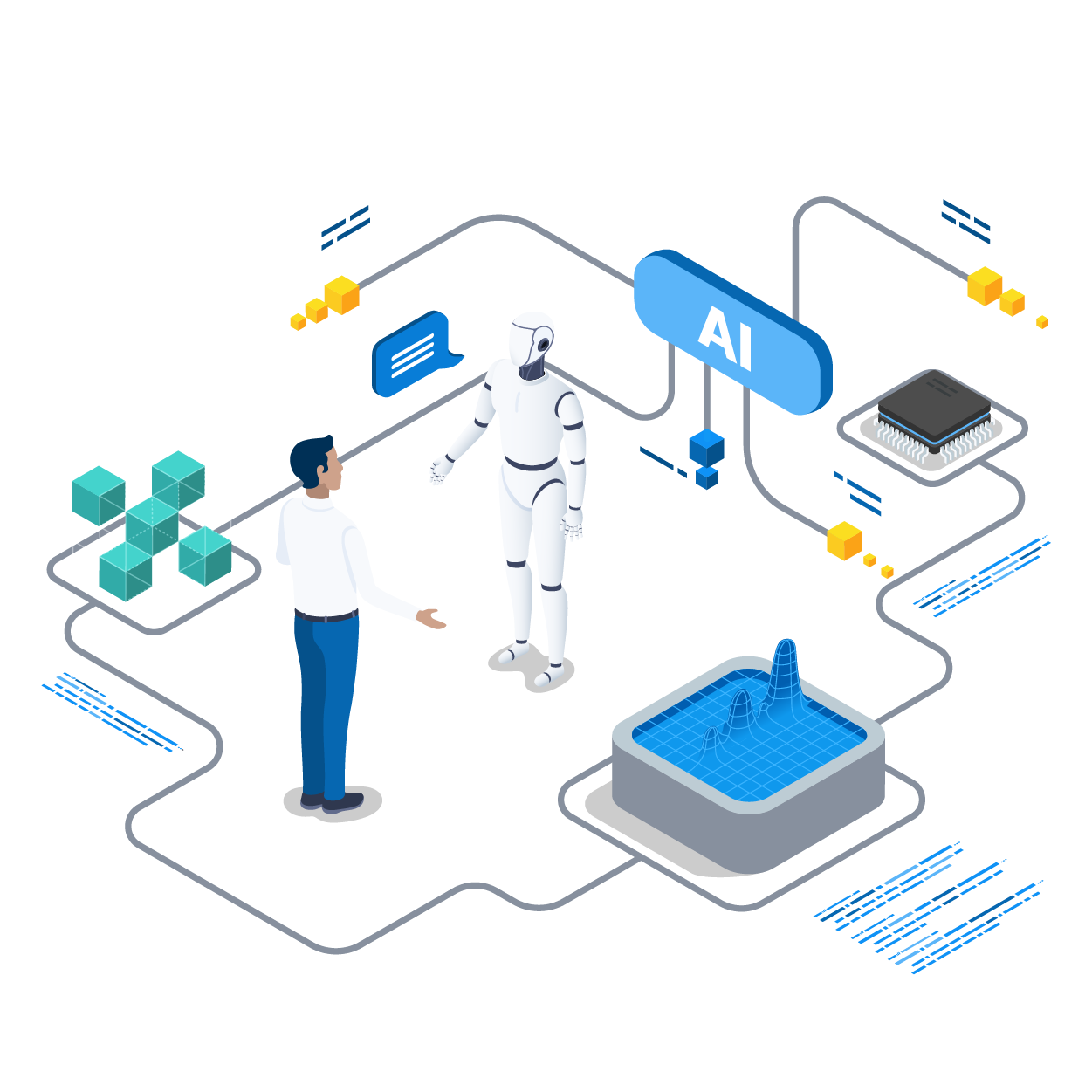 working-with-copilot vector illustration
