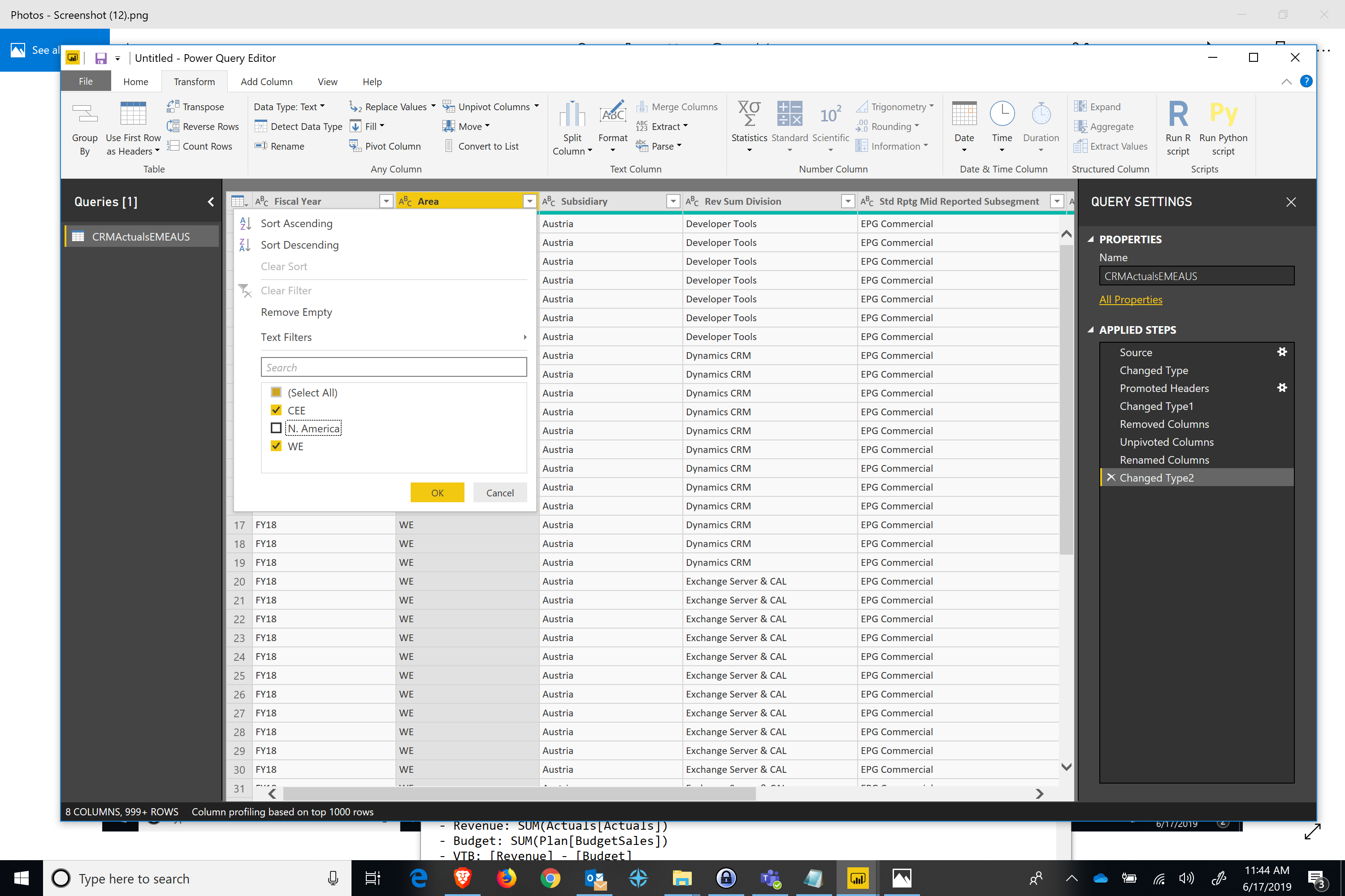 Step 6: Filter the data to your specifications.