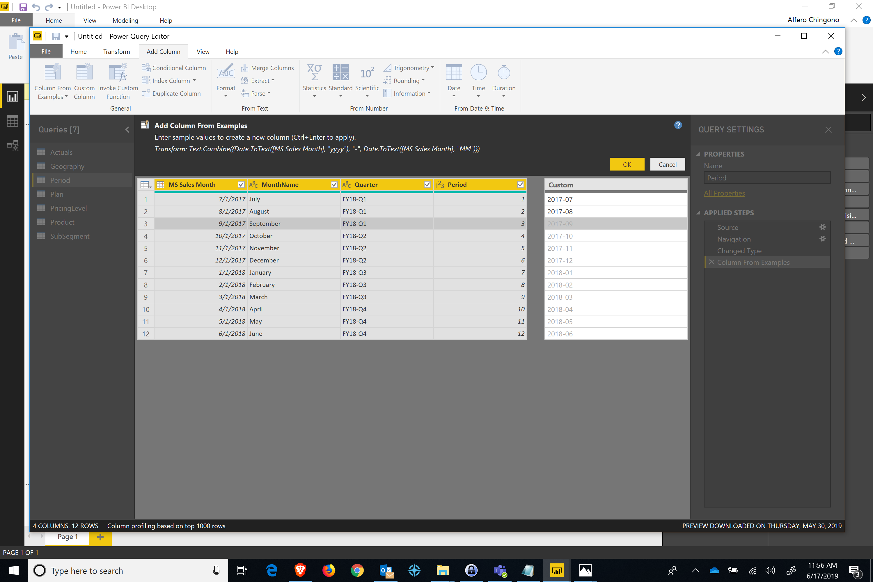 Make any revisions to the various queries on the left-hand side.