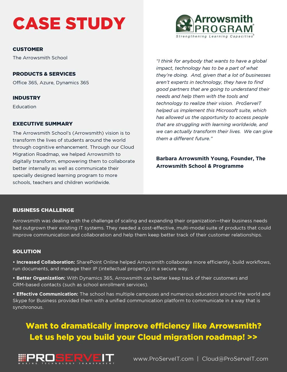 Arrowsmith School: Office 365, etc.