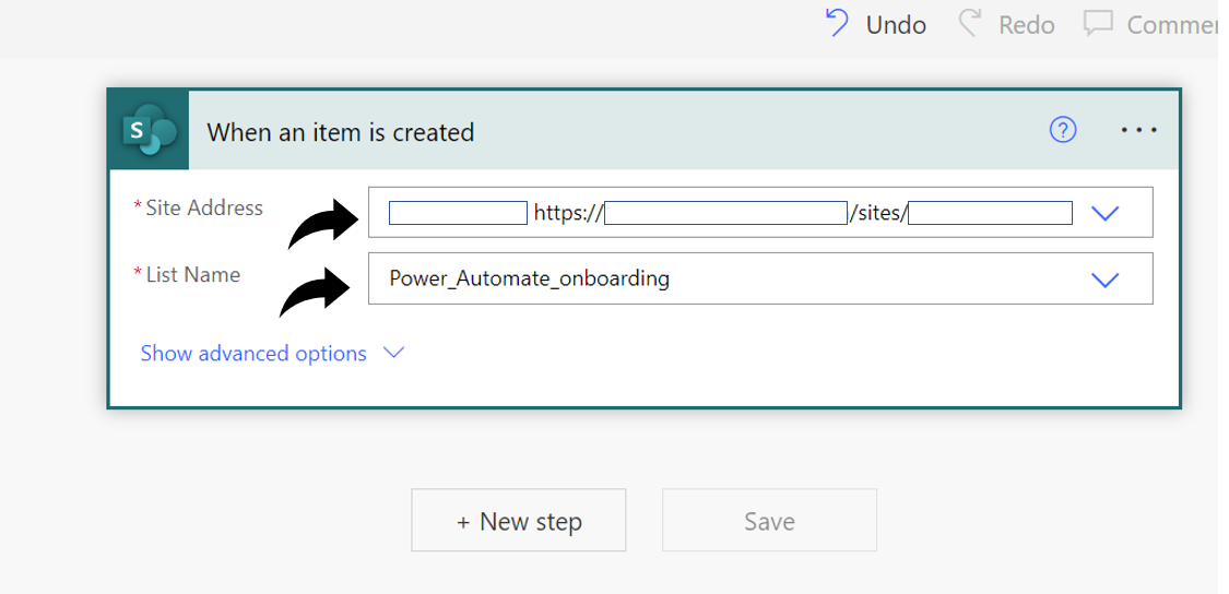 power automate item created