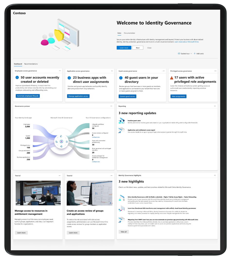 image of the new microsoft entra id governance dashboard